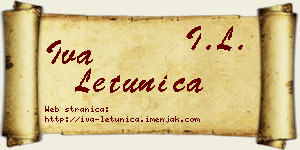 Iva Letunica vizit kartica